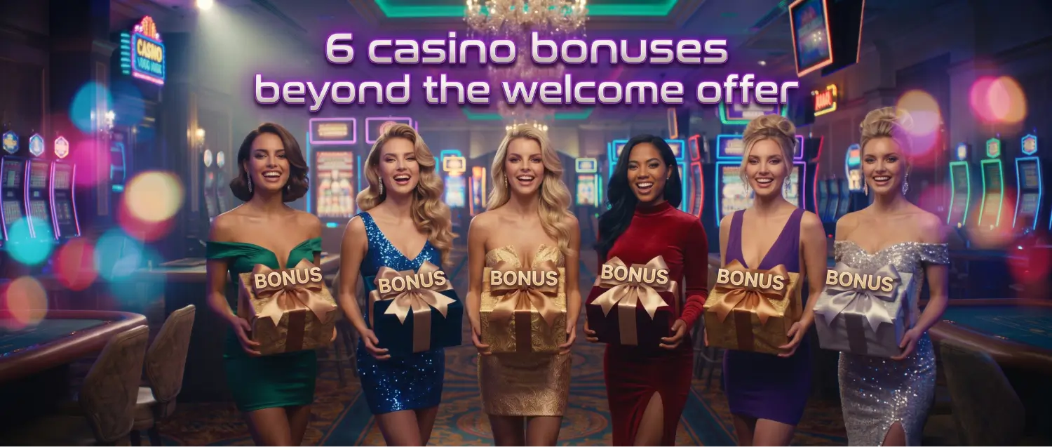 6 Casino Bonuses Banner